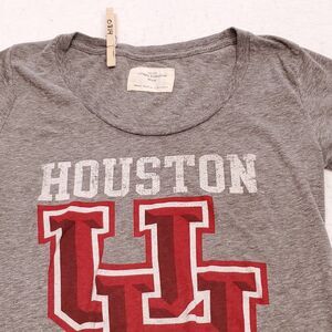 League Collegiate Wear Houston HU Short Sleeve Casual Shirt Womens Size S Gray